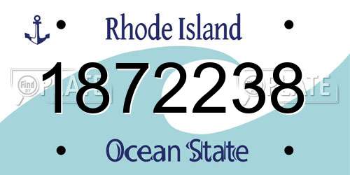 1872238 Rhode Island License Plate