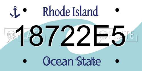 18722E5 Rhode Island License Plate