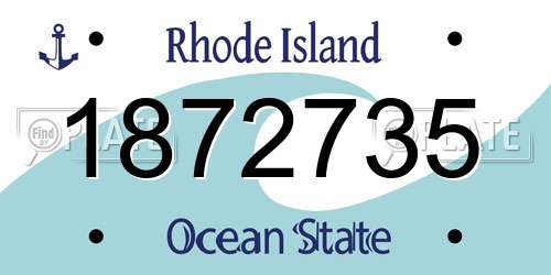 1872735 Rhode Island License Plate