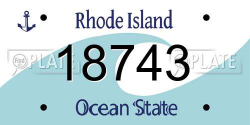 18743 Rhode Island License Plate