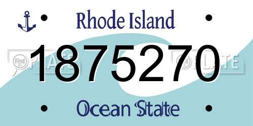 1875270 Rhode Island License Plate