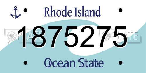 1875275 Rhode Island License Plate