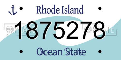 1875278 Rhode Island License Plate