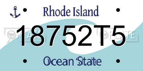 18752T5 Rhode Island License Plate