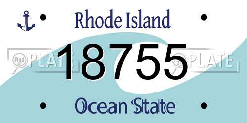 18755 Rhode Island License Plate