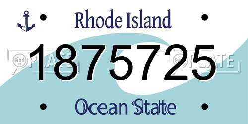 1875725 Rhode Island License Plate