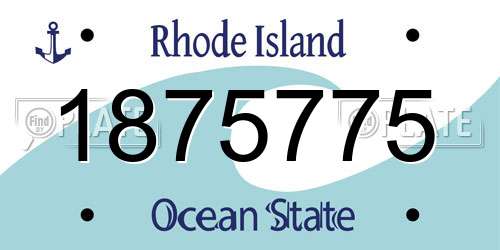 1875775 Rhode Island License Plate
