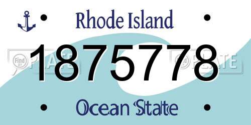 1875778 Rhode Island License Plate