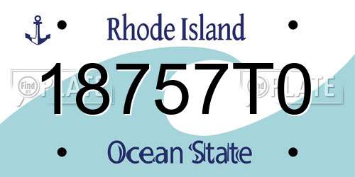 18757T0 Rhode Island License Plate