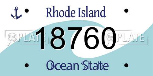 18760 Rhode Island License Plate