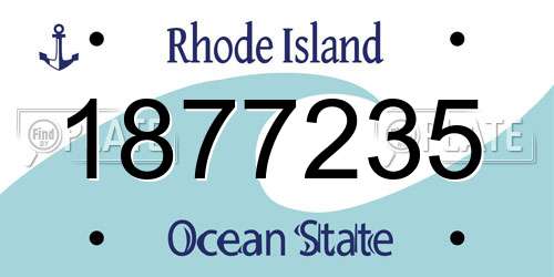 1877235 Rhode Island License Plate