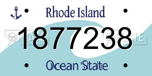 1877238 Rhode Island License Plate