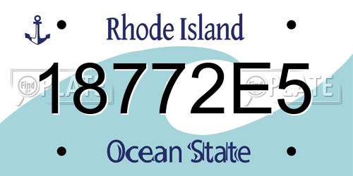 18772E5 Rhode Island License Plate