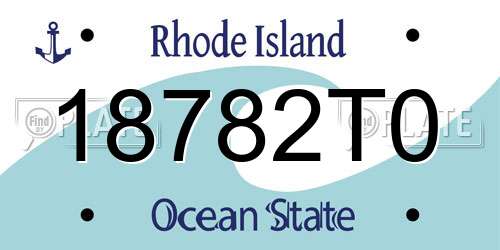 18782T0 Rhode Island License Plate