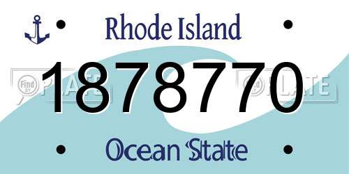 1878770 Rhode Island License Plate
