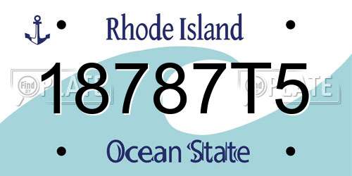 18787T5 Rhode Island License Plate