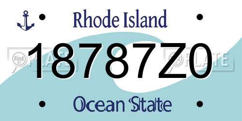 18787Z0 Rhode Island License Plate