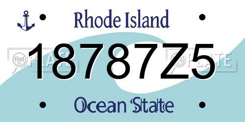 18787Z5 Rhode Island License Plate