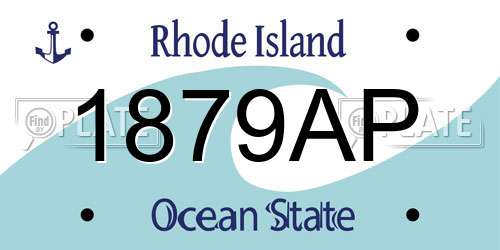 1879AP Rhode Island License Plate