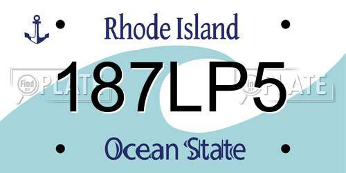 187LP5 Rhode Island License Plate