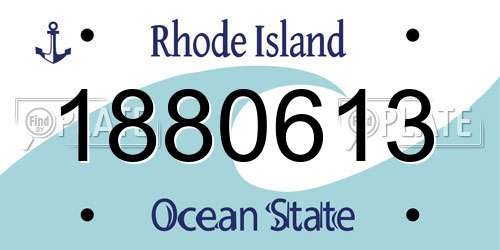 1880613 Rhode Island License Plate