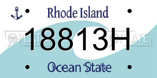 18813H Rhode Island License Plate