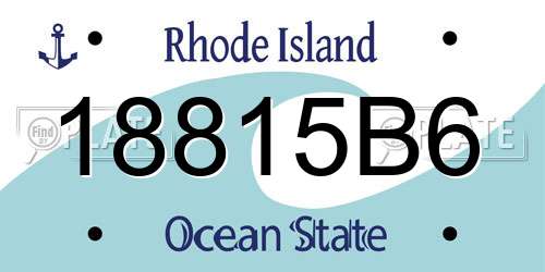 18815B6 Rhode Island License Plate