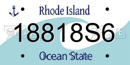 18818S6 Rhode Island License Plate