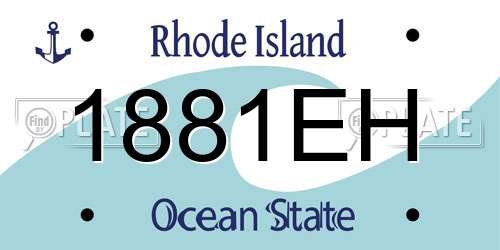 1881EH Rhode Island License Plate
