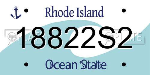 18822S2 Rhode Island License Plate