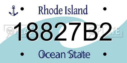 18827B2 Rhode Island License Plate