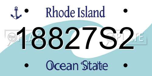 18827S2 Rhode Island License Plate