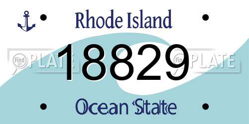 18829 Rhode Island License Plate