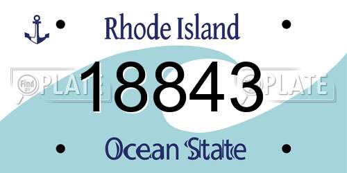 18843 Rhode Island License Plate