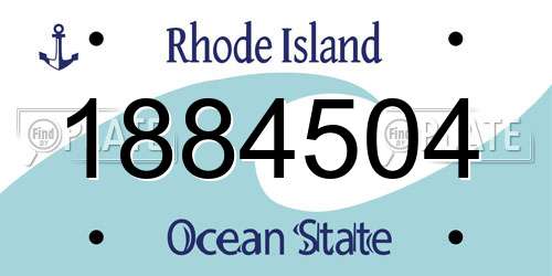 1884504 Rhode Island License Plate