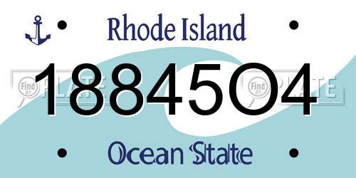 18845O4 Rhode Island License Plate