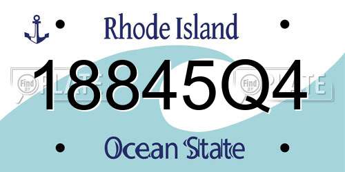 18845Q4 Rhode Island License Plate