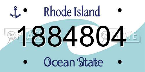 1884804 Rhode Island License Plate
