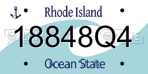 18848Q4 Rhode Island License Plate