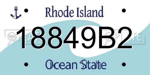 18849B2 Rhode Island License Plate