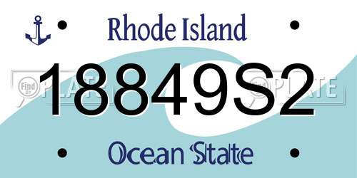18849S2 Rhode Island License Plate