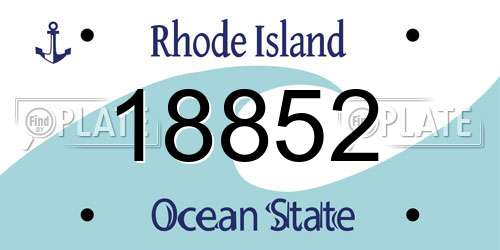 18852 Rhode Island License Plate