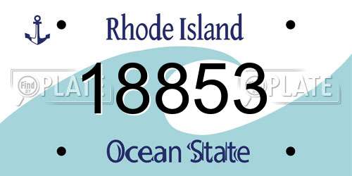 18853 Rhode Island License Plate