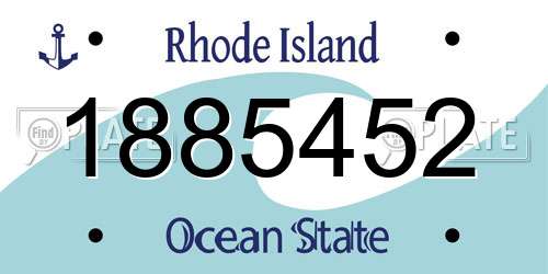 1885452 Rhode Island License Plate