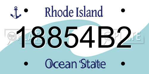 18854B2 Rhode Island License Plate