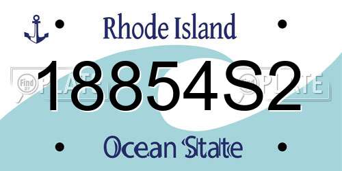 18854S2 Rhode Island License Plate