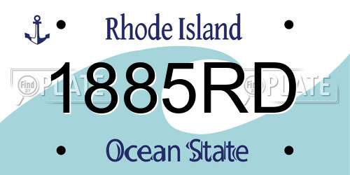 1885RD Rhode Island License Plate
