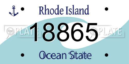 18865 Rhode Island License Plate