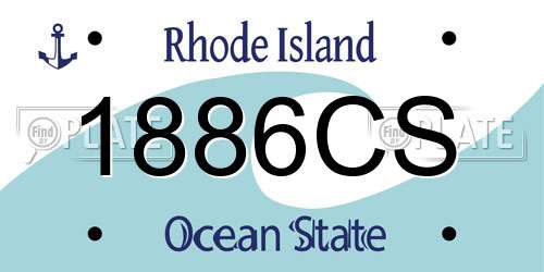 1886CS Rhode Island License Plate