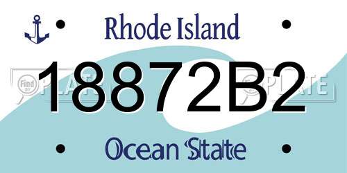 18872B2 Rhode Island License Plate